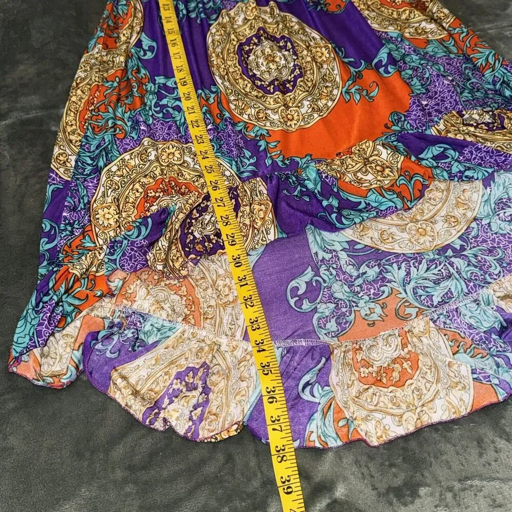 Shui Si Qing Fit & Flare Dress Women's Medium Multicolor Floral Off The Shoulder